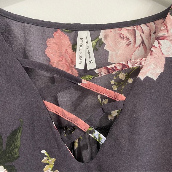 Live 4 Truth Sleeveless Floral Top Size X-Large - Picture 3 of 5
